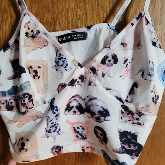 Shein Puppy Tank Crop Top M - Picture 2 of 4